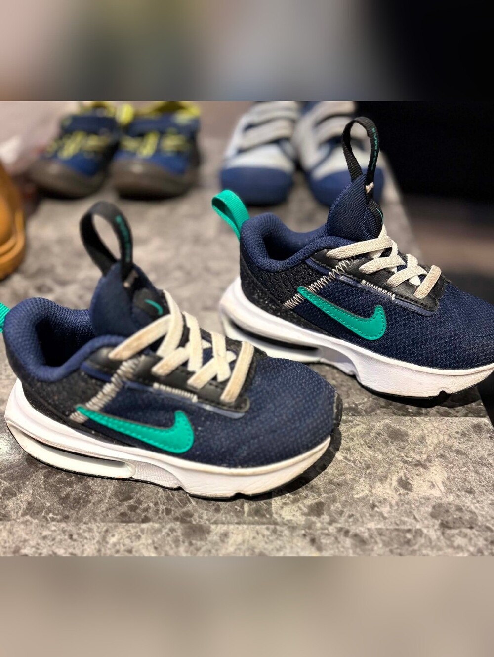 Nike Kids Navy and Teal Swoosh Lightweight Sneakers